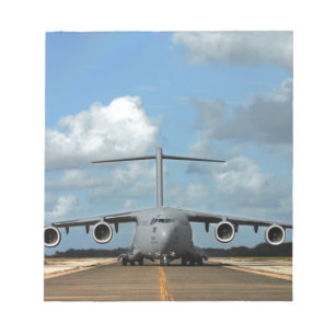 Military cargo plane landing notepad