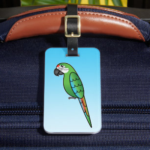 Military Cartoon Macaw Parrot Bird Luggage Tag