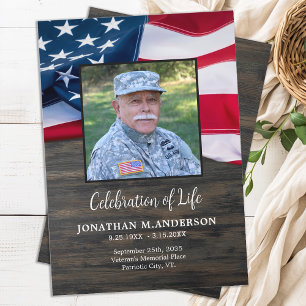 Military Celebration of Life Flag Funeral Program 