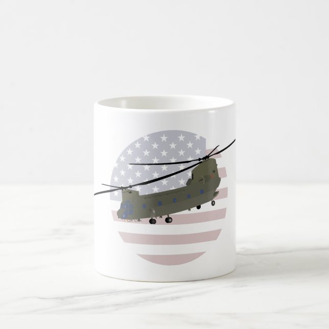 Military CH-47 Chinook Helicopter Coffee Mug (Center)