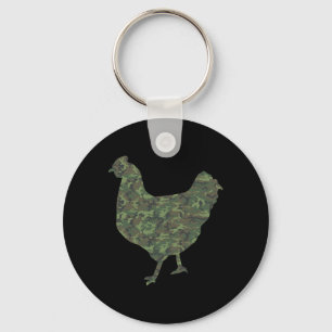 Military Chicken Camo Print Us Hen Fowl Veteran Me Keychain
