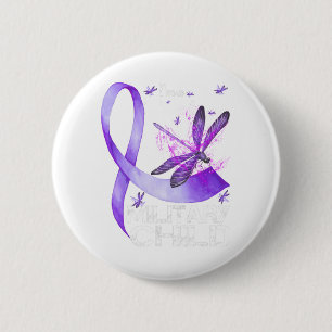 Military Child Month Boys T-shirt Purple Up 2 Inch Round Button