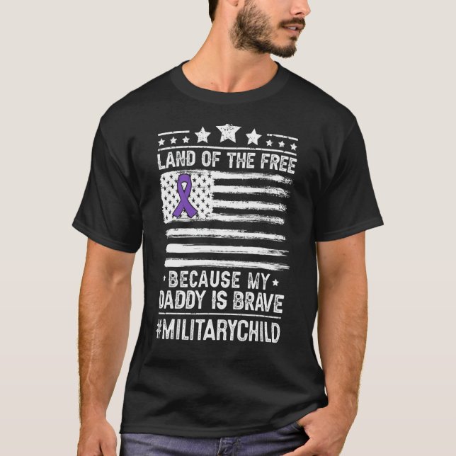 Military Child Month For Kids Daddy Proud Military T-Shirt (Front)