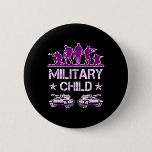 Military Child Month For Kids Purple Up Camo Milit 2 Inch Round Button