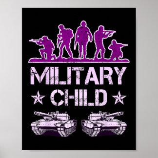 Military Child Month For Kids Purple Up Camo Milit Poster