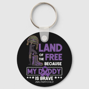 Military Child Month Purple Up Land Of The Free Keychain