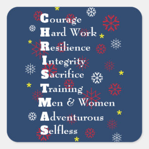 Military Christmas Customizable Square Sticker