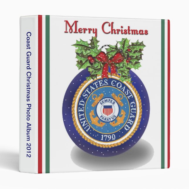 Military Coast Guard Christmas Photo Album Binder (Front/Spine)