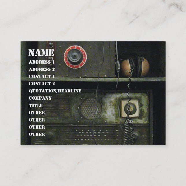 Military Comms Vintage Radio Equipment Business Card (Front)