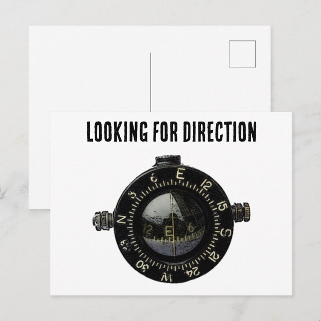 Military Compass Survival Navigation Adventure Postcard (Front/Back)