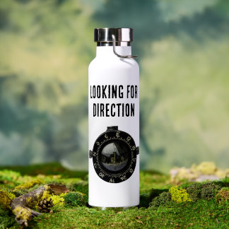 Military Compass Survival Navigation Adventure Water Bottle