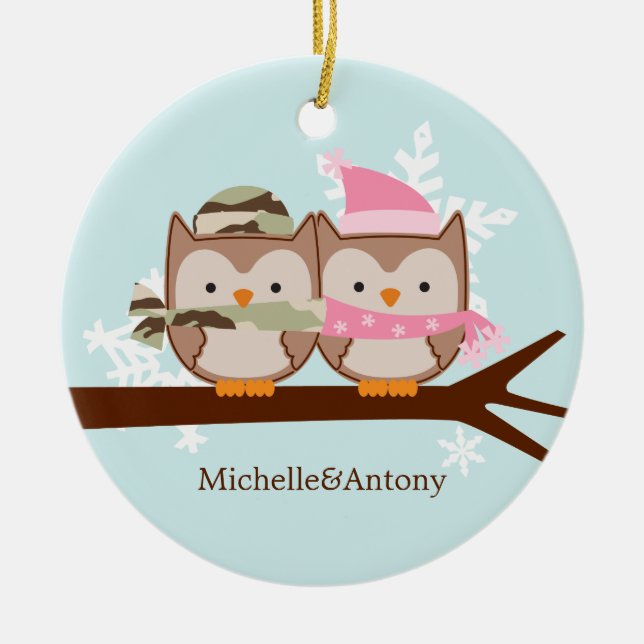 Military Couple Christmas Ornaments (Front)