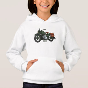 Military cruiser motorcycle cartoon illustration