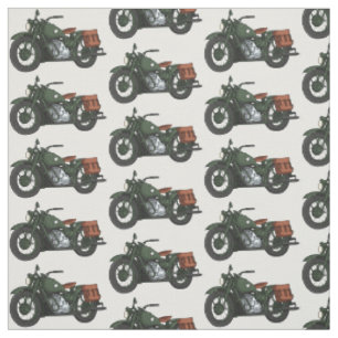 Military cruiser motorcycle cartoon illustration fabric