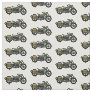 Military cruiser motorcycle cartoon illustration fabric