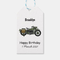 Military cruiser motorcycle cartoon illustration