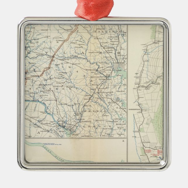 Military depts of Wash, Penn, Annapolis, NE Va Metal Ornament (Front)