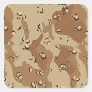Military Desert Camouflage Background Square Sticker