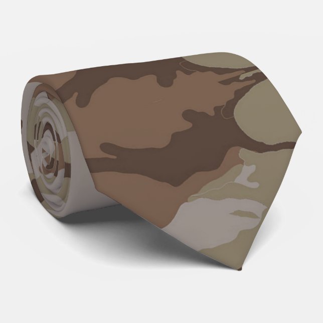Military Desert Camouflage Pattern Tie (Rolled)