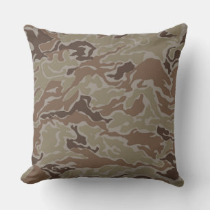 Military Desert Sand Camo Throw Pillow
