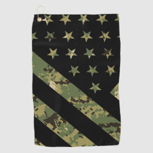 Military Digital Camouflage US Flag Golf Towel