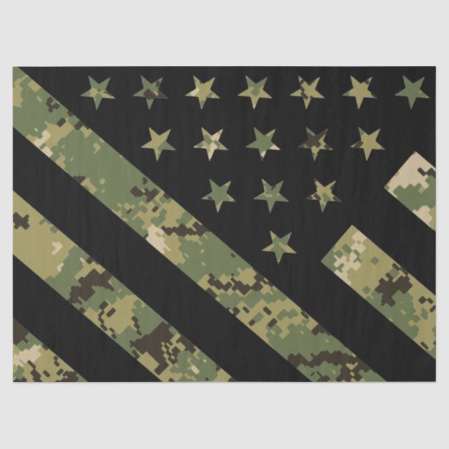 Military Digital Camouflage US Flag Tissue Paper (Front)