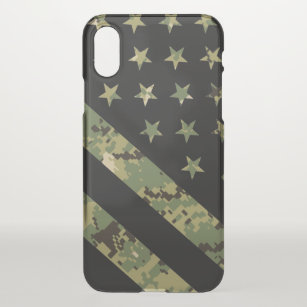 Military Digital Camouflage US Flag iPhone X Case