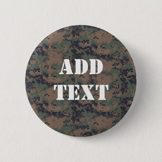 Military Digital Woodland Background 2 Inch Round Button (Front)