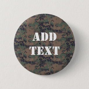 Military Digital Woodland Background 2 Inch Round Button