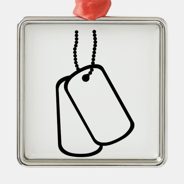 Military Dog Tags. Metal Ornament (Front)