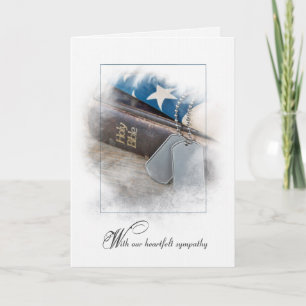 Military Dog Tags on Bible Card