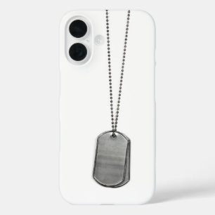 Military Dog Tags On White iPhone 16 Case