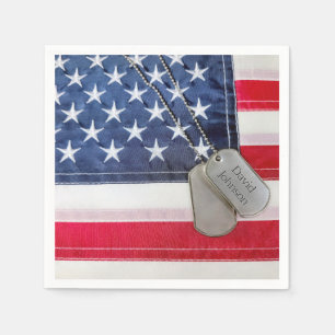 Military Dog Tags With Custom Name Napkin
