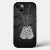 Military Dog Tags with Pawprint 