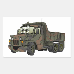 Military Dump Truck Cartoon Sticker