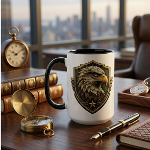 Military Eagle Crest Emblem Mug