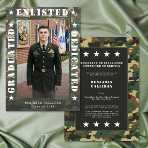 Military Enlist Camo Photo Graduation Announcement