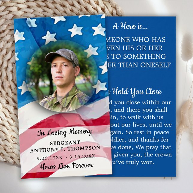 Military Fallen Soldier Prayer Card American Flag  (Creator Uploaded)