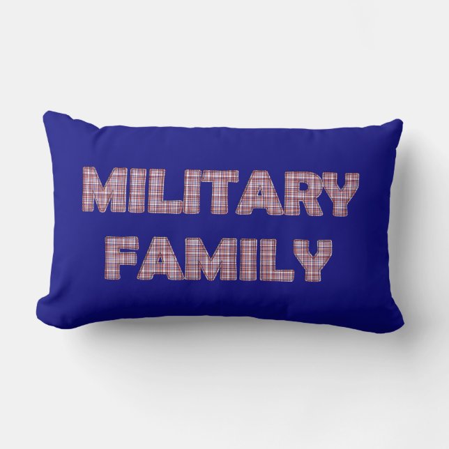 Military Family, Plaid Lumbar Pillow (Front)