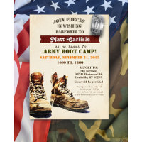 Military Farewell Going Away Boot Camp Invitation
