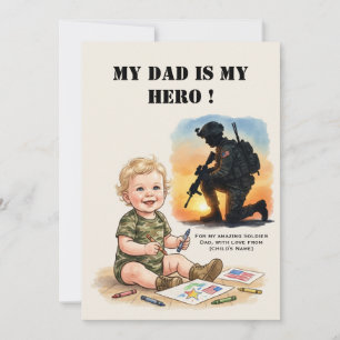 Military Father's Day Card My Daddy Hero