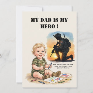 Military Father's Day Card My Daddy Hero