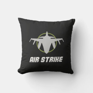 Military Fighter Jet Air Strike Throw Pillow