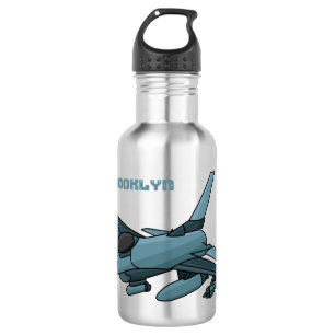 Military fighter jet plane cartoon 532 ml water bottle