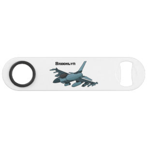 Military fighter jet plane cartoon bar key