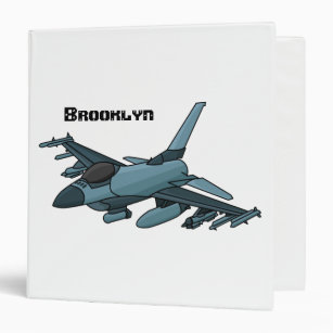 Military fighter jet plane cartoon binder