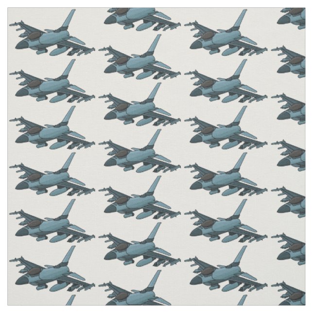 Military fighter jet plane cartoon fabric (Swatch)