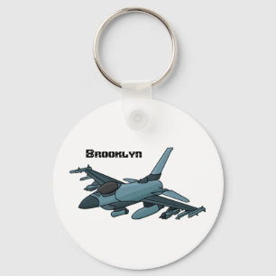 Military fighter jet plane cartoon  keychain