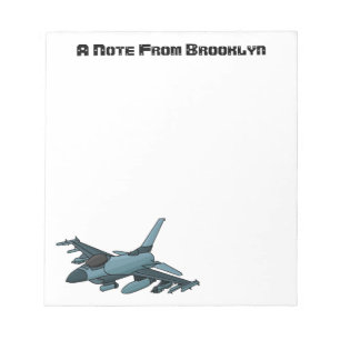 Military fighter jet plane cartoon notepad