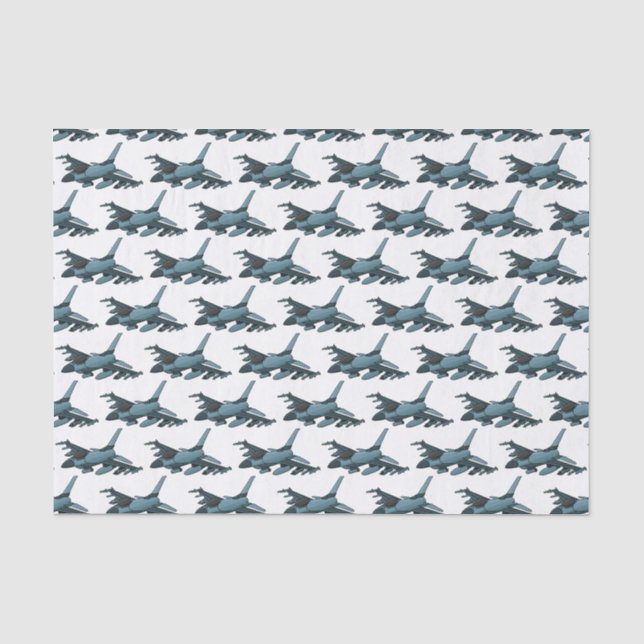 Military fighter jet plane cartoon tissue paper (Front)